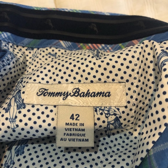 Men’s Tommy Bahama Plaid Shorts, size 42, Blue,pink, and green - Picture 8 of 10